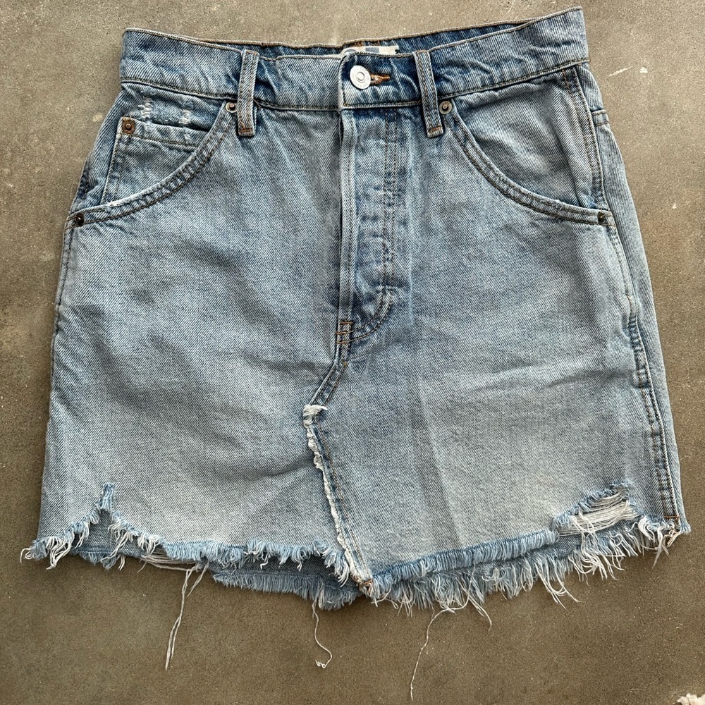 Free People Blue Denim Skirt